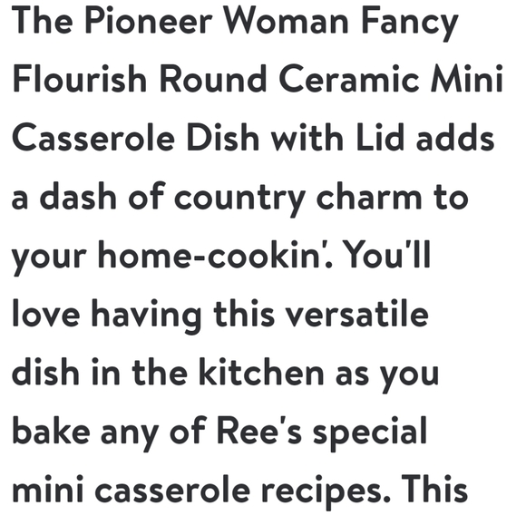 ❤️ New Pioneer Woman Fancy Flourish Mini Baker with Lid - Picture 2 of 5